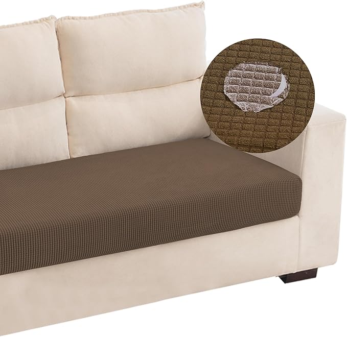 Water Repellent Couch Cushion Cover Loveseat Cover, Stretch Sectional Sofa Seat by TOPYUMH