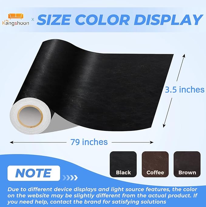Kangshoon Leather Repair Patches, Self-Adhesive Leather Repair Tape, Stretch - Image 2