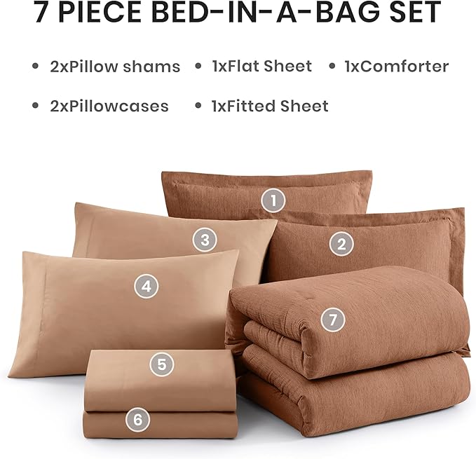 Monbix Super King Comforter Set, Autumn Leaf Cationic Dyeing Bedding Set - Image 7