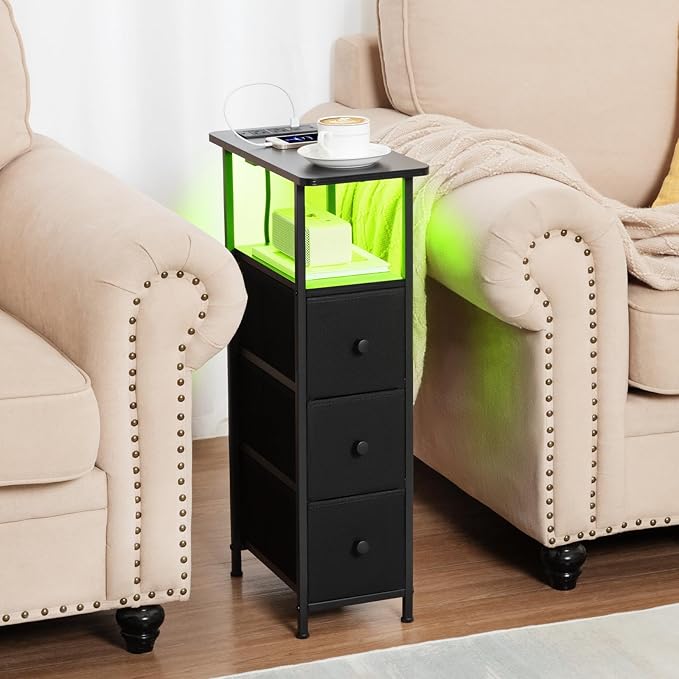LOAKEKEL Narrow End Tables Living Room Set of 2 - Image 2