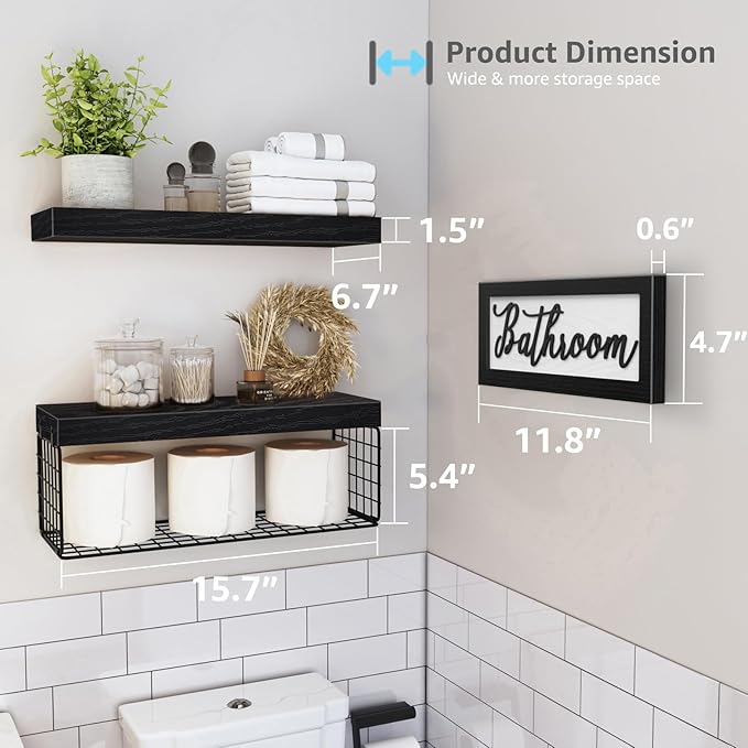 QEEIG ‎Bathroom Shelves Over Toilet - Image 3