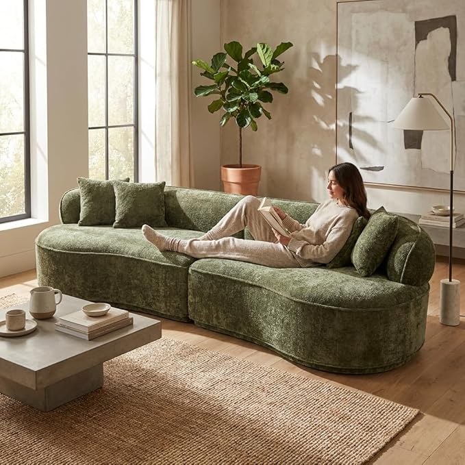 Compressed C-Shaped Sectional Sofa, 2-Box Easy Delivery, No Tools Assembly by szlizccc
