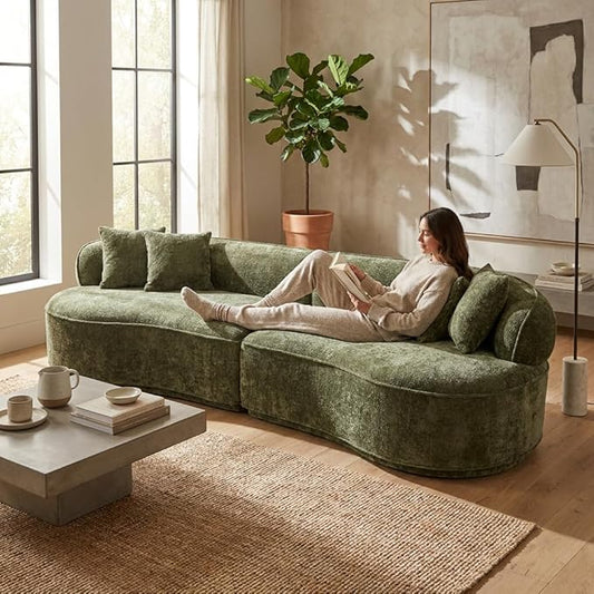 Compressed C-Shaped Sectional Sofa, 2-Box Easy Delivery, No Tools Assembly by szlizccc