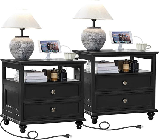 Joaxswe Farmhouse Nightstand Set of 2 by Joaxswe