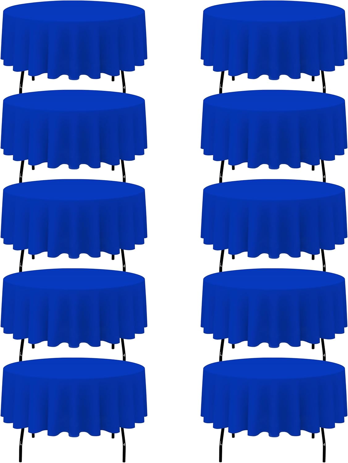 BRILLMAX 10 Pack Royal Blue Round Tablecloths 90 Inch - Circle Bulk Linen Polyester Fabric Washable Table Cloth Cover for Wedding Reception Banquet Birthday Party Buffet Restaurant