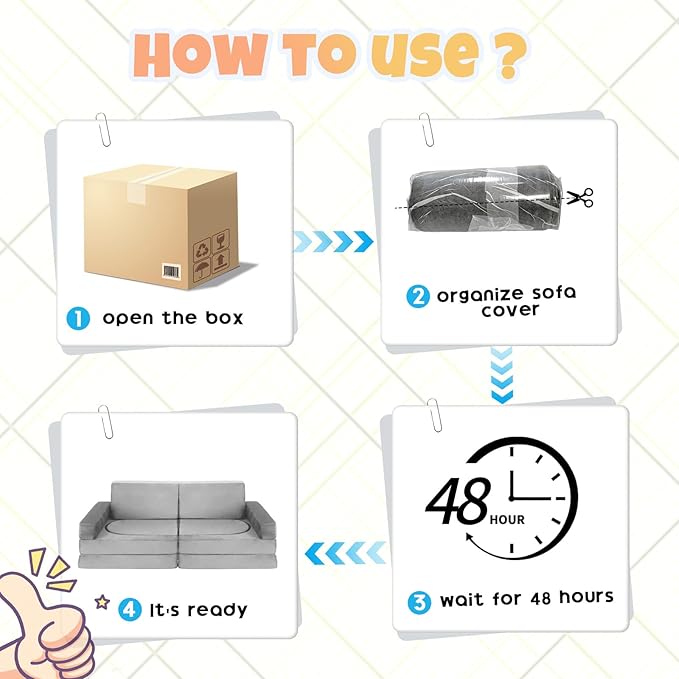 10 Pcs Modular Kids Play Sofa – Versatile Convertible Foam Cushion that Doubles - Image 8