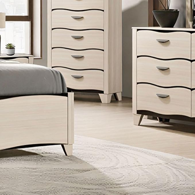 Kings Brand Furniture Brielle 6-Piece King Bedroom Set – Modern Wood Bed Frame - Image 2
