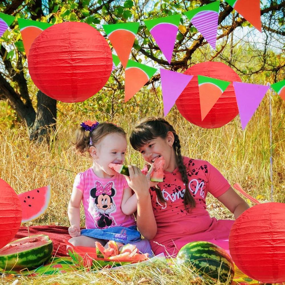 BEISHIDA 12-Inch Red Round Paper Lanterns Decorative Hanging Asia Chinese Japanese Paper Lanterns Lamp for Birthday Wedding Baby Bridal Shower Christmas Home Decor Party Decoration（6 Packs）