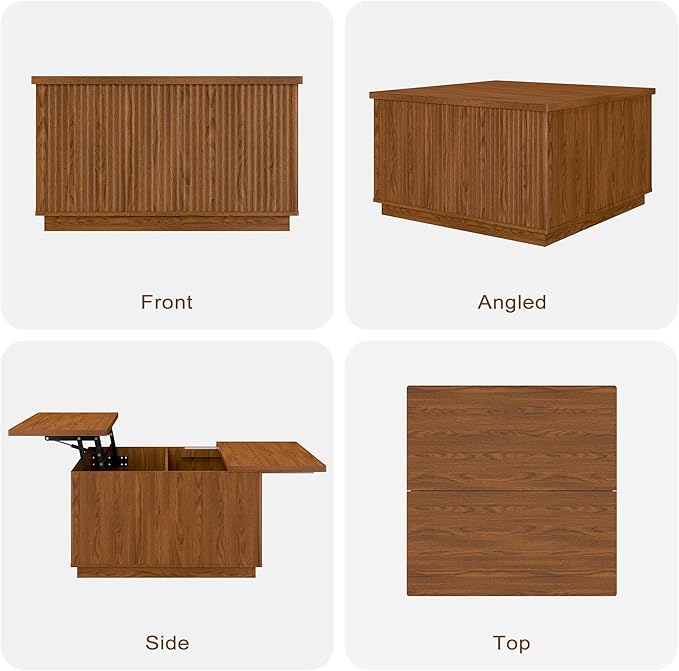 2-Piece Fluted Living Room Set Includes 31.5" Fluted Lift Top Coffee Table - Image 8