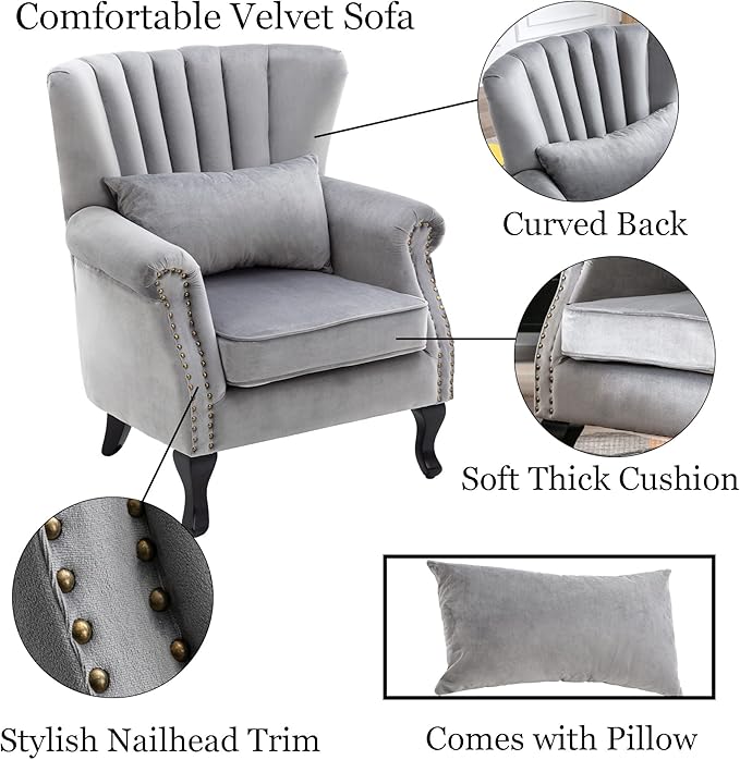 Velvet Accent Chairs Set of 2 - Image 6
