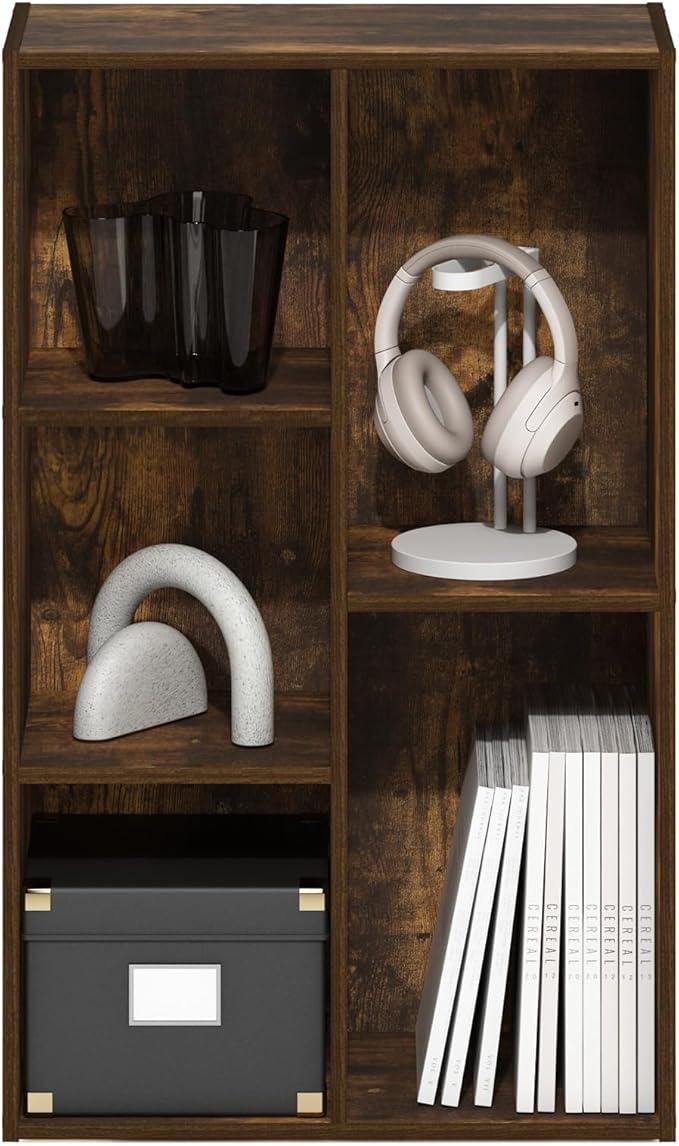 Furinno LUDER Book Shelf, 5-Cube Bookshelf, Open Storage Shelf Bookcase - Image 5