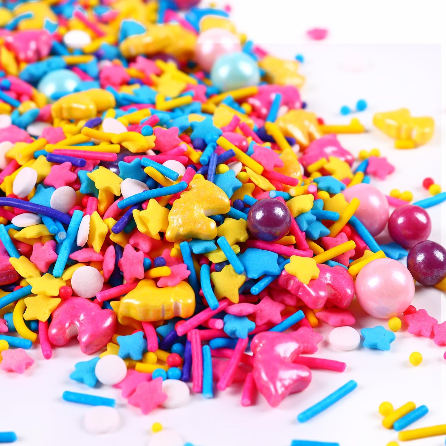Edible Unicorn Sprinkles for Cake Decorating, Unicorn Sprinkles Mix, Perfect for Baking, Ice Cream, Macaron, Cookies, Cupcake and Cake Decoration(120g/4.23oz)