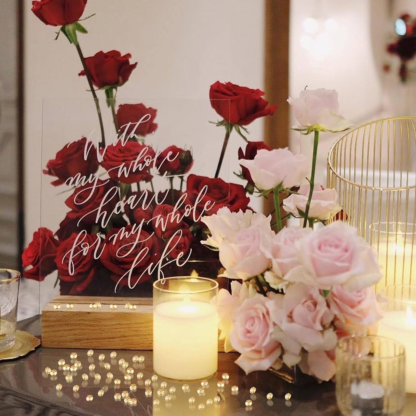 10000Pcs Crystal Acrylic Diamond Fake Gems Vase Filler, 4.5mm Faux Diamonds for Table Scatter Wedding Party, Bridal Shower, Birthday Decoration, Coffee