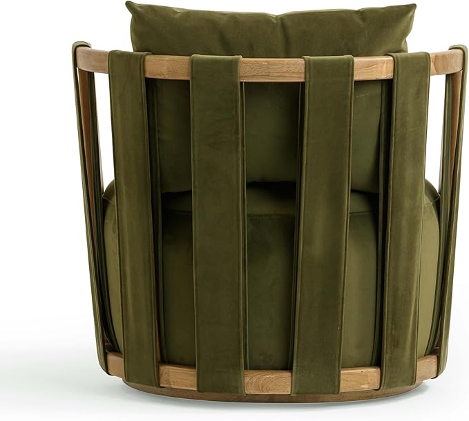 First of a Kind Swivel Chair in Green Plywood - Image 4