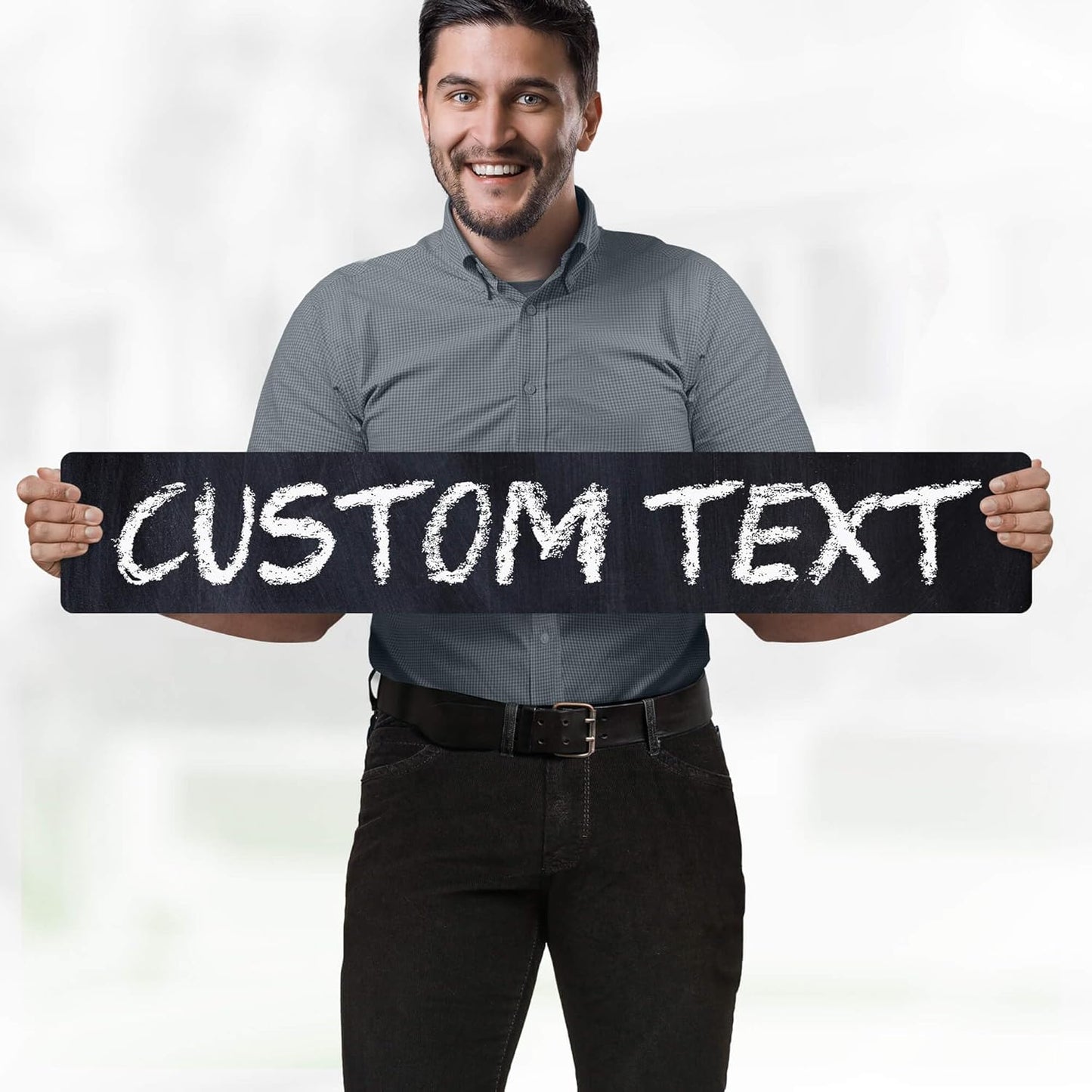 Custom Sign, Custom Street Sign, 11 Font Colors, 13 Font Styles, 4 Hole Options, 22 Sizes, 6x36 Inches, Rust Free DiBound, Fade Resistant, Made in USA by My Sign Center (Chalkboard Green)