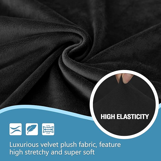 HDCAXKJ Corner Sectional Couch Covers Velvet Stretch L Shape Sofa Cover Soft - Image 3