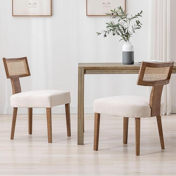 VESCASA Linen Upholstered Dining Chairs by VESCASA