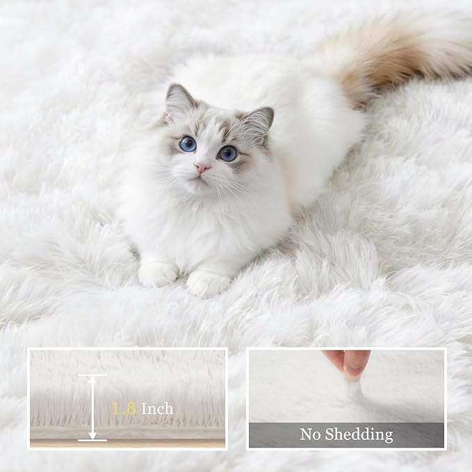 Fluffy 4x6 Area Rugs for Living Room Bedroom: Ultra Soft Shag Rug Non-Slip - Image 5