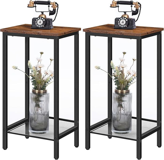 HOOBRO Tall Side Tables, Industrial End Telephone Tables by HOOBRO