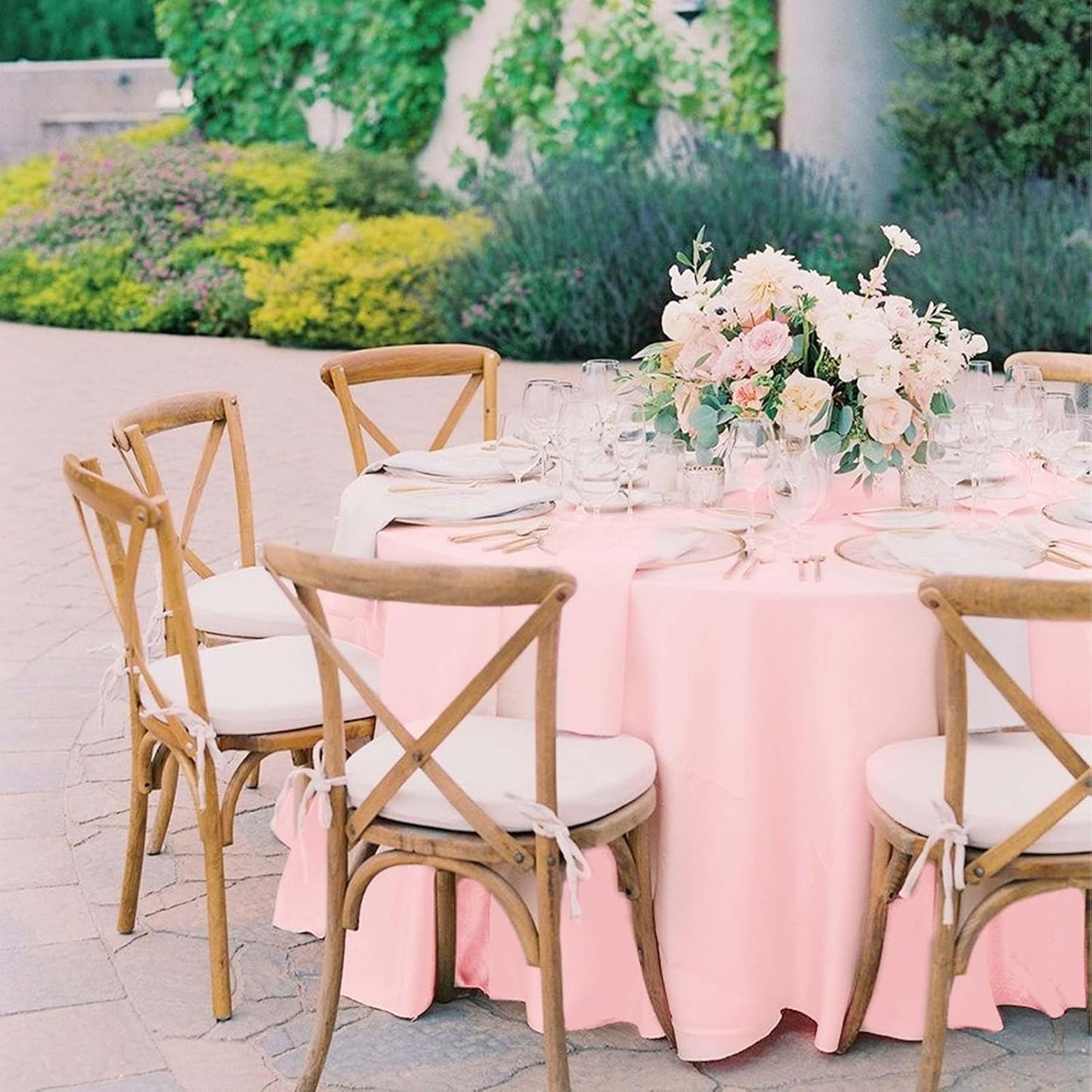 fani 12 Pack 90 Inch Round Tablecloth Pink Polyester Fabric Table Cloth for Round Table,Washable Table Cover for Wedding Party Dining Table Buffet Banquet Restaurant and Camping