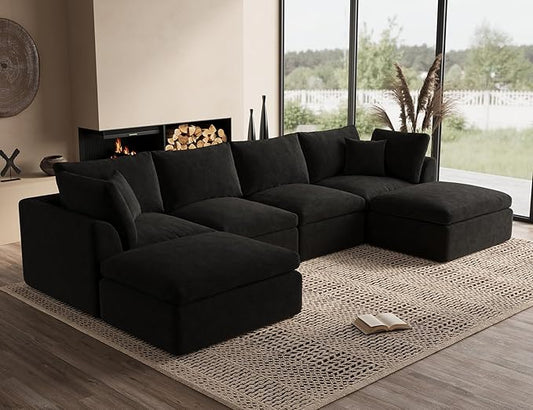 ohllob 140" U Shaped Couch, Cloud Sectional Couches by Ohllob
