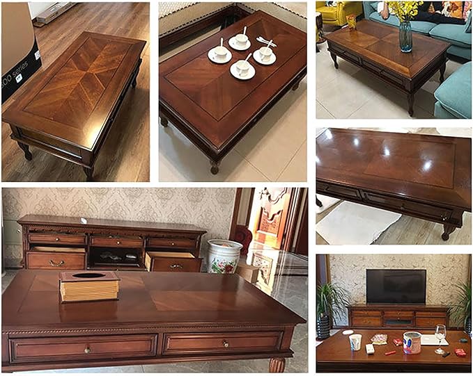 Vintage Wood Coffee Table for Living Room - Image 8