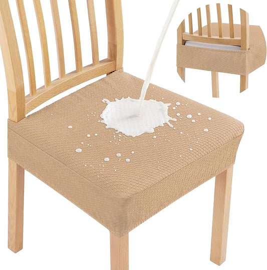 Smiry Waterproof Seat Covers for Dining Room Chairs Set of 2, Stretch Jacquard by Smiry
