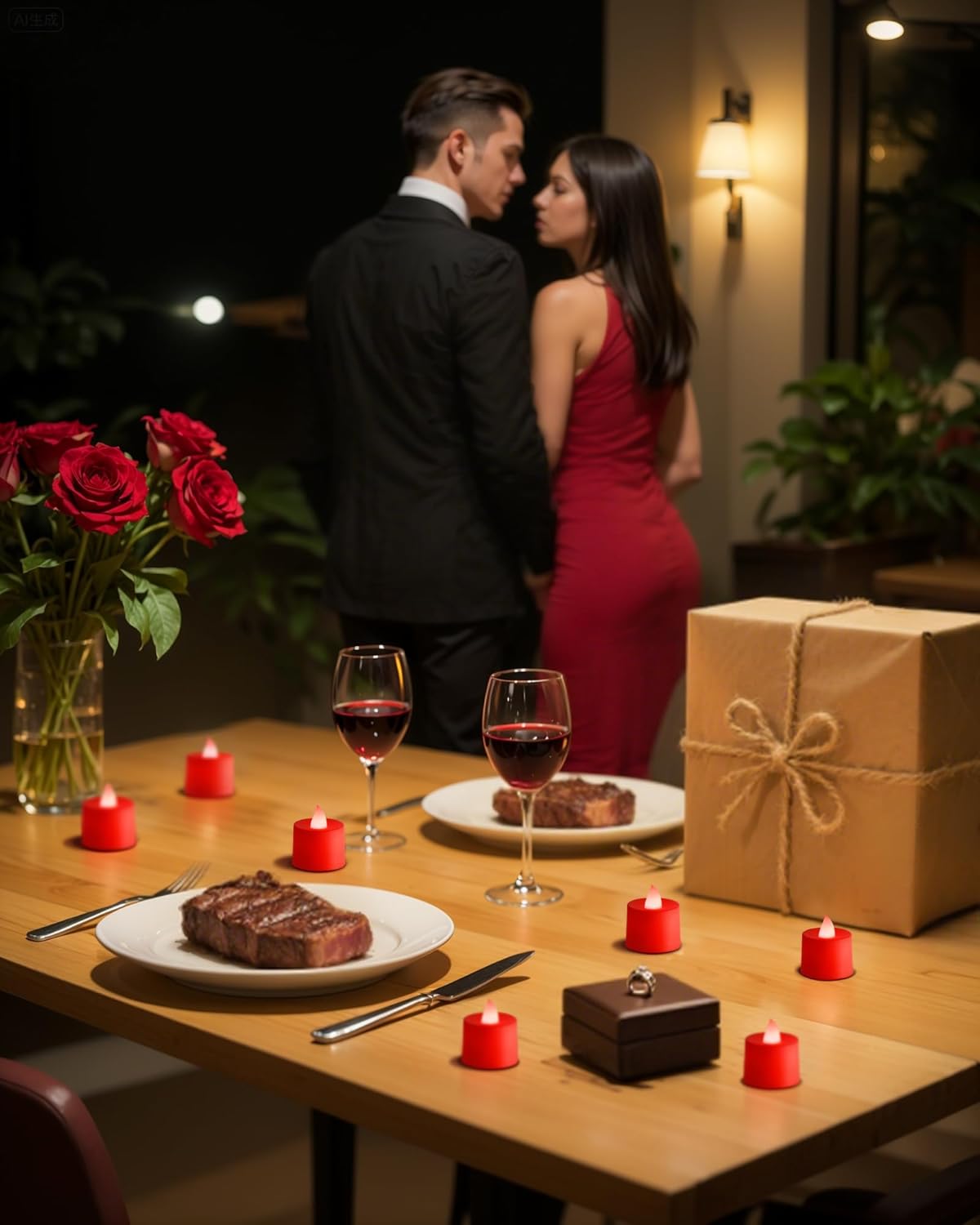 Amagic 24 Pack Red LED Tea Lights, Flameless Votive Candles Battery Operated, Electric Fake Colored Tealights Candles for Party, Halloween, Christmas, Aniversary, Wedding Table Centerpiece, Proposal