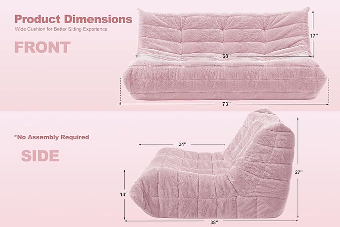 Bean Bag 3-Seater Chair Big Sofa Beanbag Chair - Image 2