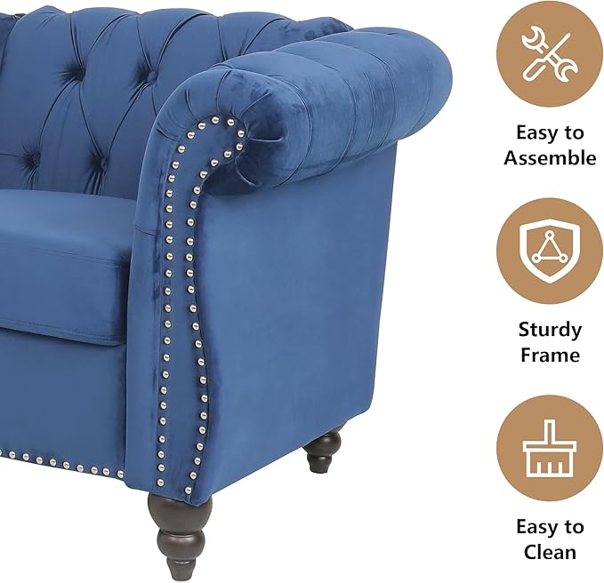 QHITTY 2 Piece Living Room Set, Sectional Chesterfield Sofa Chair Contemporary - Image 6