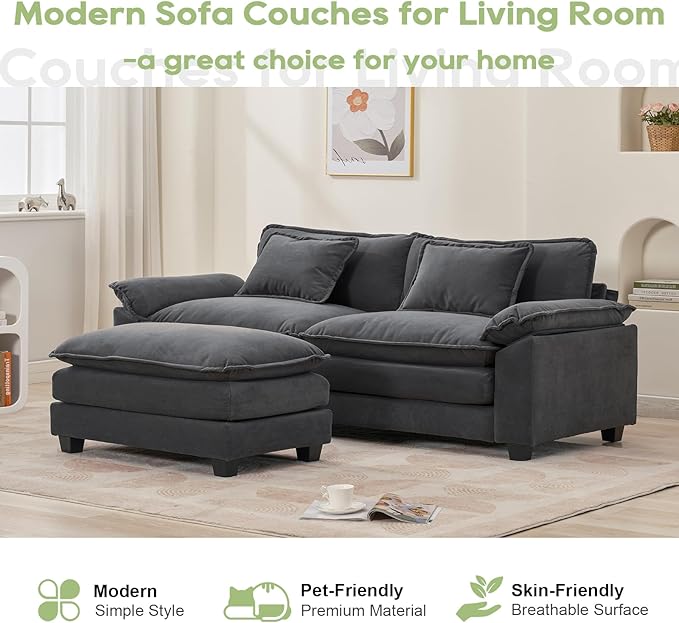 Oprisen 86" Modular Sectional Sofa, Comfy Cloud Couch Sectional Sofa - Image 7