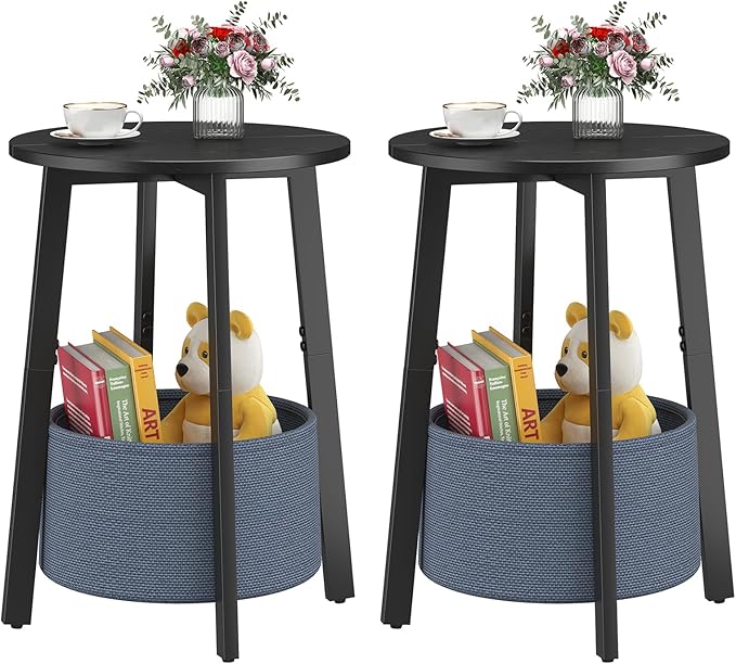 sthmec Small Round Side End Table Set of 2 by Unknown
