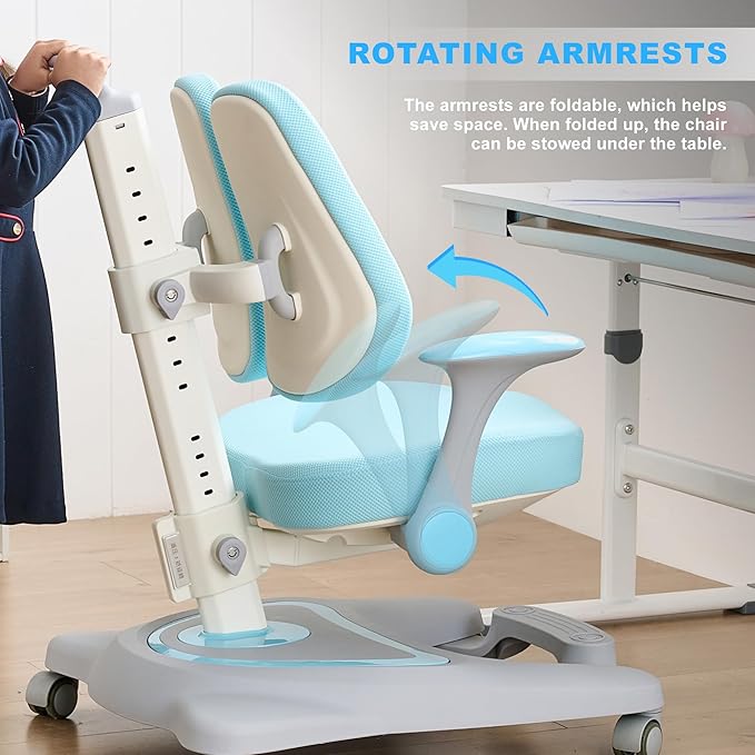 ERIYA Kids Desk Chair, Ergonomic Chair: Height-Adjustable, Double Back Support - Image 7