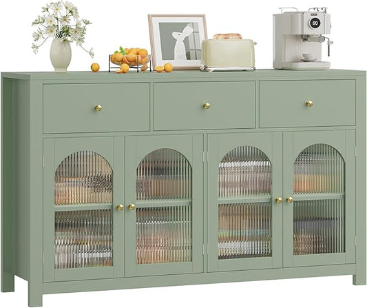 FINETONES Buffet Cabinet with Storage, 55.1" Large Sideboard Buffet, Farmhouse by finetones