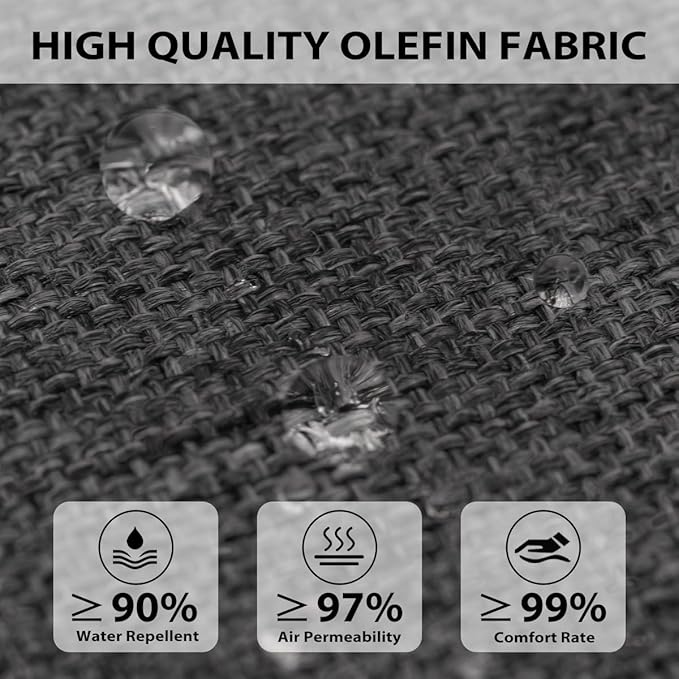 Sundale Outdoor Olefin Quilted Lounge Cushion Set of 4, Patio Foldable Chaise - Image 2