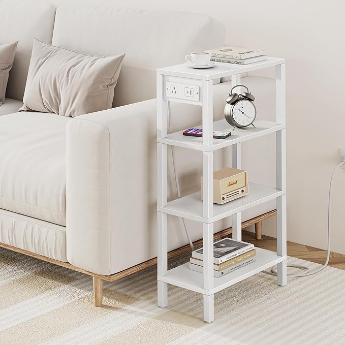 TUTOTAK Narrow Side Table with Charging Station, Small End Table with USB Ports - Image 8
