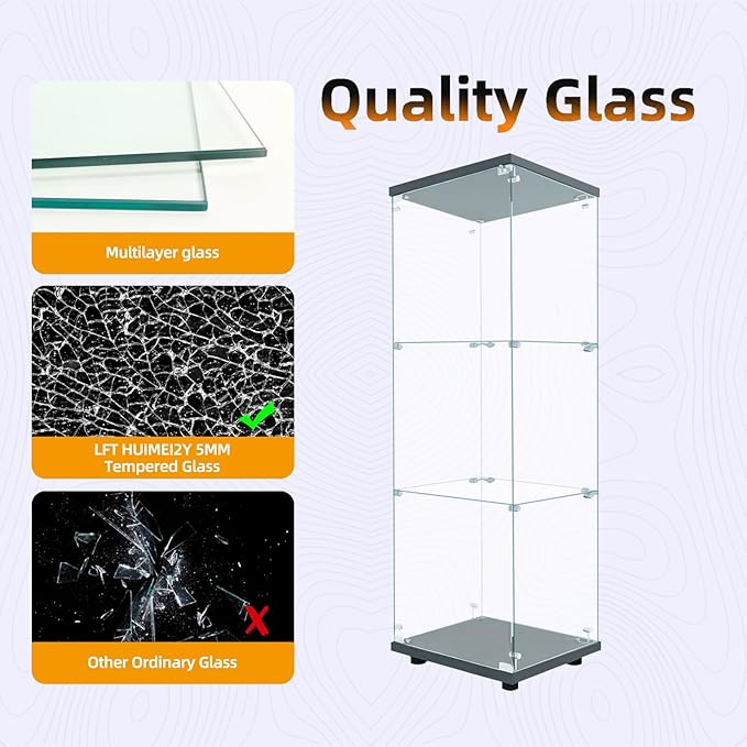 LFT HUIMEI2Y Glass Display Cabinet 3-Shelf - Image 3