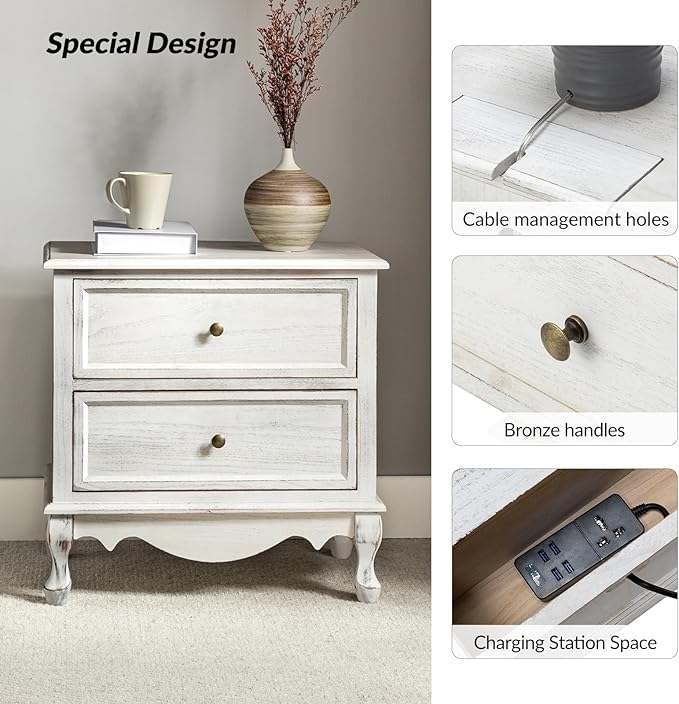 HULALA HOME Solid Wood End Tables Set of 2 - Image 3