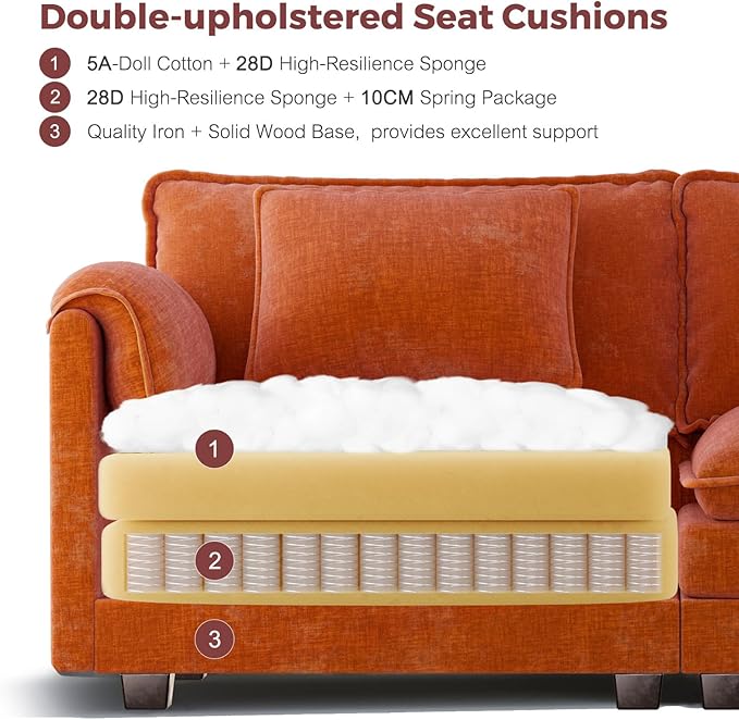 ELUCHANG Oversized 150" Modular Sectional Sofa, Comfy Cloud Couch, U Shaped - Image 8