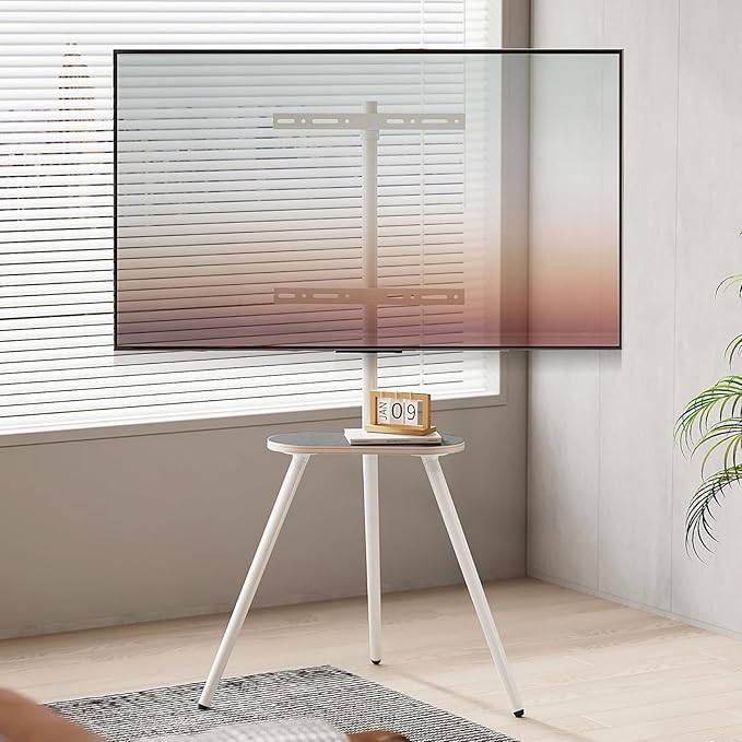 White Metal Tripod Easel TV Stand by ECOTINY
