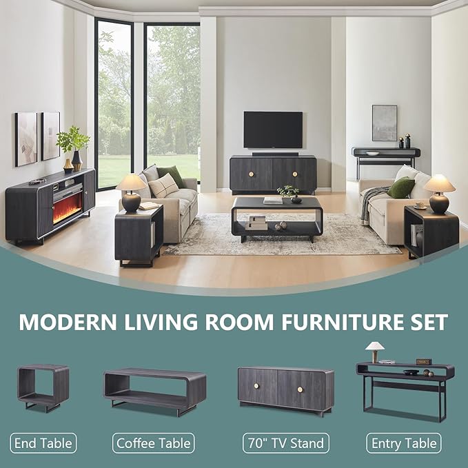 IFGET 70" Modern TV Stand for TVs Up to 80 inches, TV Console - Image 7