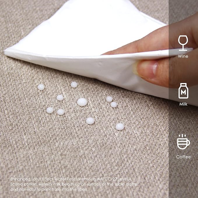 BALCONY & FALCON Round Tablecloth Washable Wrinkle Resistant and Water Proof - Image 3