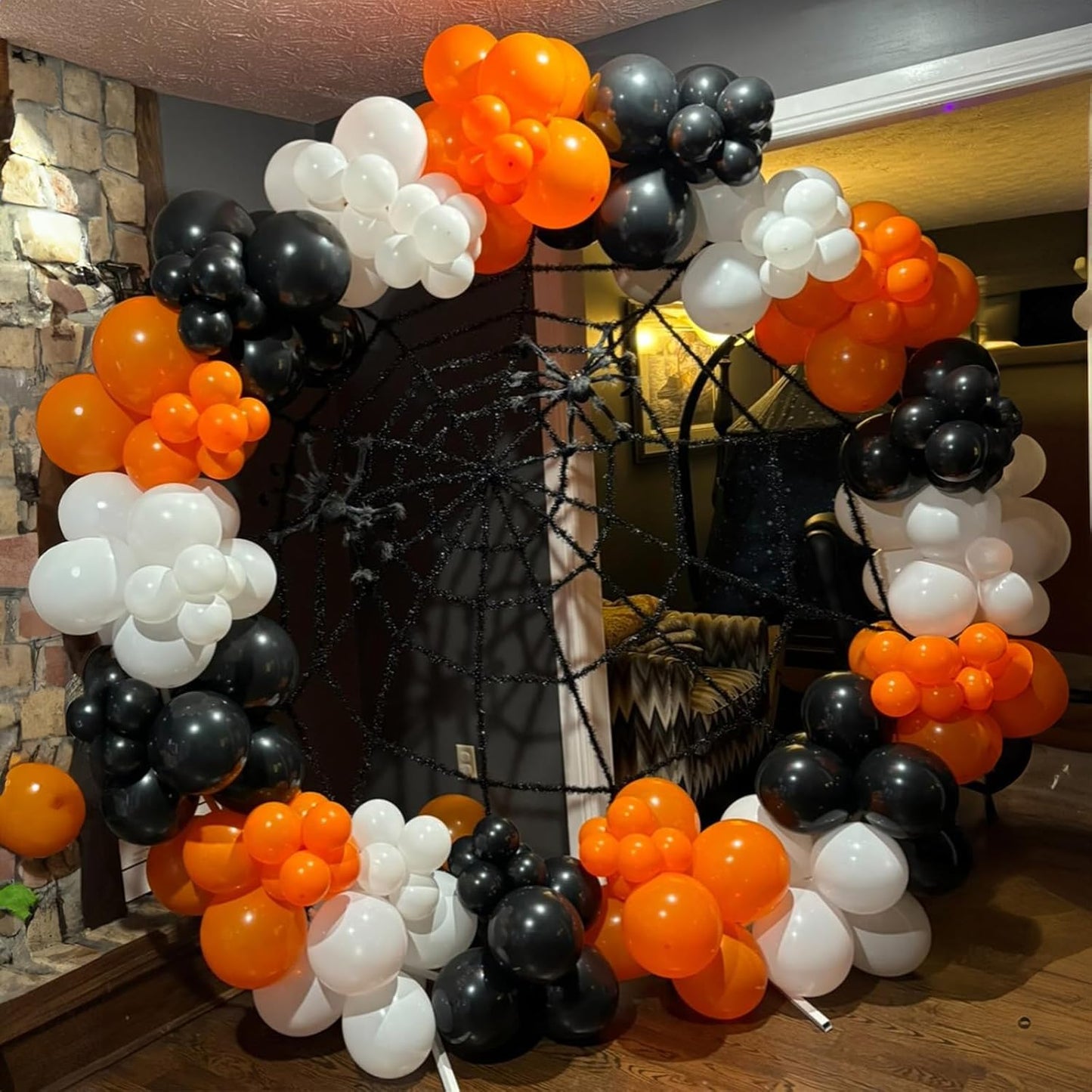 Orange Black White Balloons, 60 Packs 12 Inch Halloween Party Balloons, Black and Orange Helium Balloon with Confetti Balloons for Happy Halloween Wedding Birthday Baby Shower Party Decorations