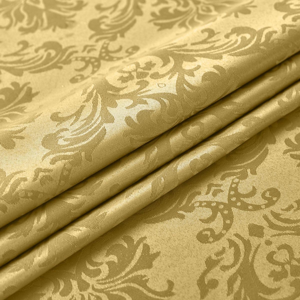 SASTYBALE Square Jacquard Tablecloth - 52x 52 Inch Spill Proof Wrinkle Resistant Damask Table Cloth, Soft Polyester Table Cover for Kitchen Parties Farmhouse, Gold