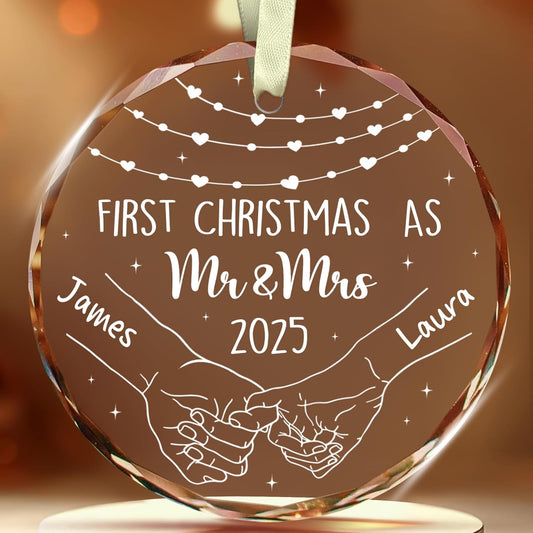 Personalized The Year We Became Mr & Mrs Christmas Ornament - Wedding Gifts For Newlywed Couple, Bride And Groom - Bridal Shower Ornaments 2025 - Wedding Gifts for Couples 2025