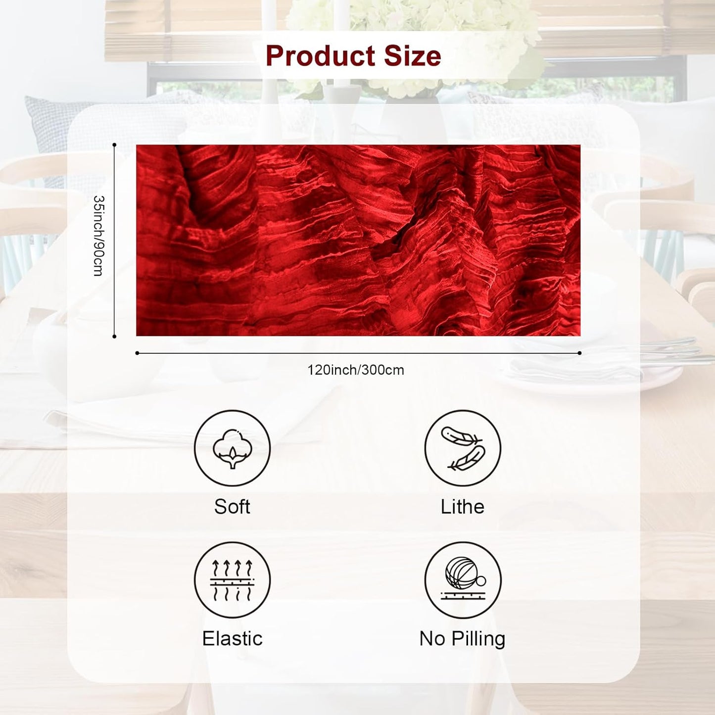 6 Pack Burgundy Cheesecloth Table Runner 35x120 Inch 10Ft Rustic Gauze Cheese Cloth Table Runner Sheer Cheesecloth Table Runners for Wedding Party Bridal Shower Decoration