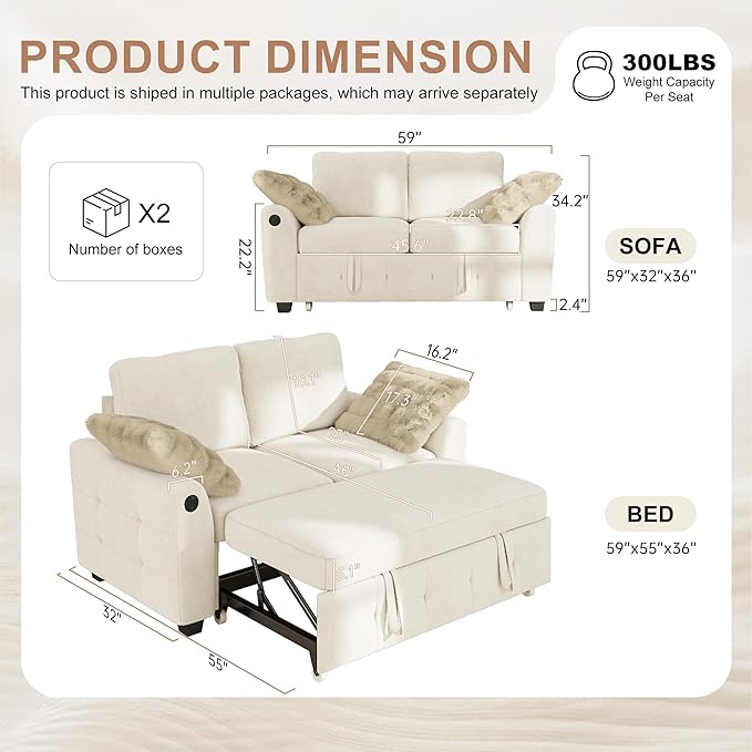 Hanherry 59" Loveseat Sofa - Image 3