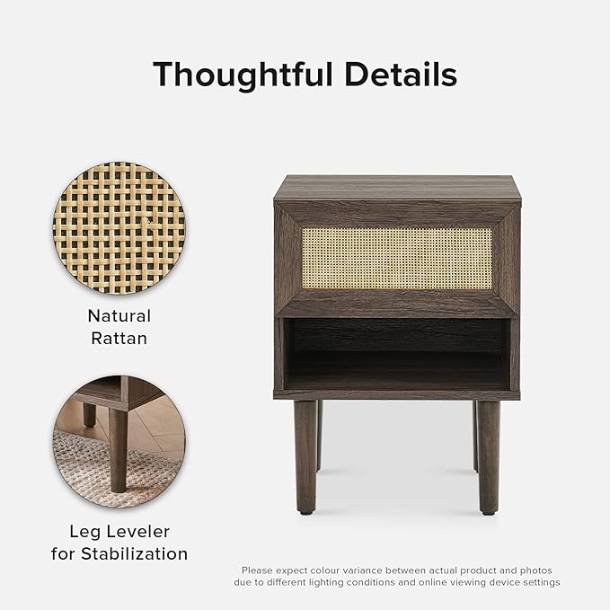 mopio Haylee Rattan Side Table, Small Accent Tables - Image 5
