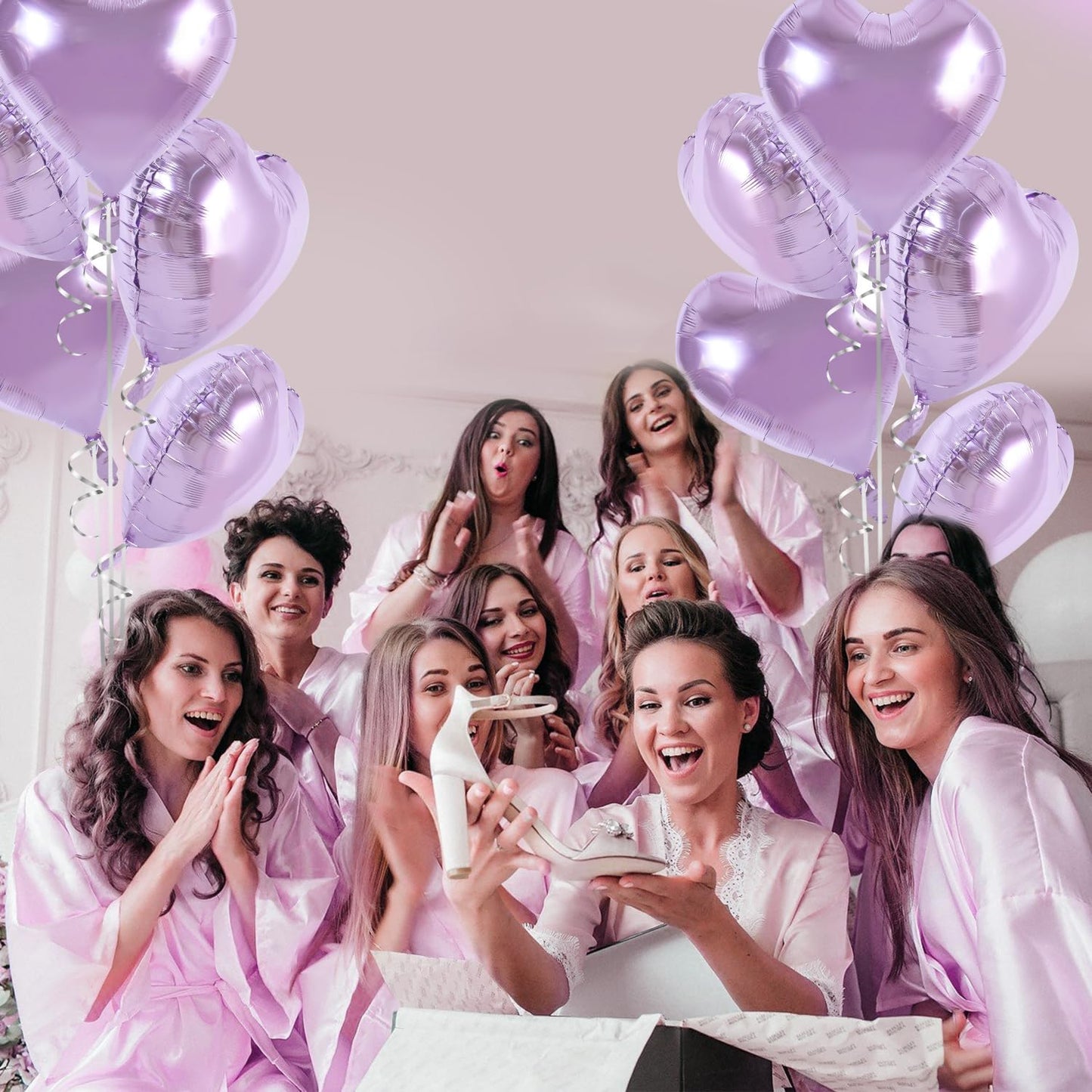 TONIFUL 30Pcs 18 Inch Purple Heart Balloons Purple Heart Shape Foil Mylar Balloons Decoration for Birthday Valentine's Day Wedding Bridal Shower Anniversary Engagement Party Supplies