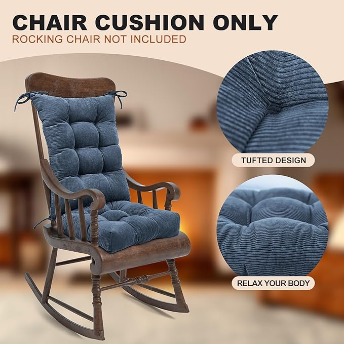 Lokex Rocking Chair Cushion Only, Tufted Non-Slip Comfortable Rocking Chair - Image 3